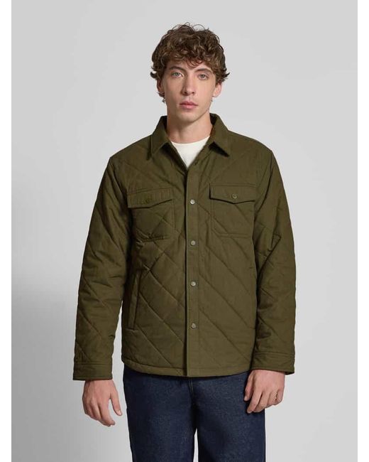 Pepe Jeans Regular Fit Hemdjacke aus Baumwoll-Mix Modell 'QUILTED WORKSHIRT' in Green für Herren