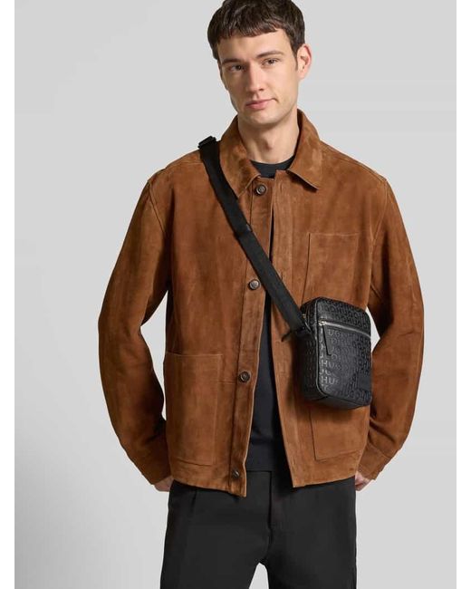 HUGO Umhängetasche mit Label Patch Modell 'ETHON' in Black für Herren