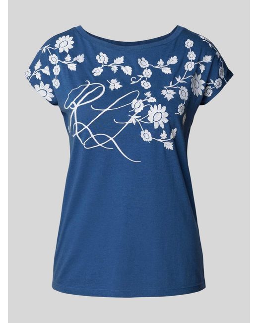 Lauren by Ralph Lauren T-shirt Met Bloemenmotief in het Blue