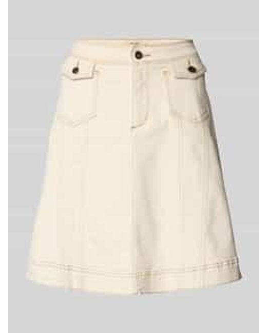 Mos Mosh Jeansrok Met Klepzakken in het Natural
