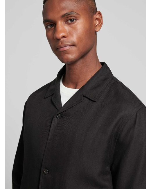 Mango Hemdjacke mit Reverskragen in Black für Herren