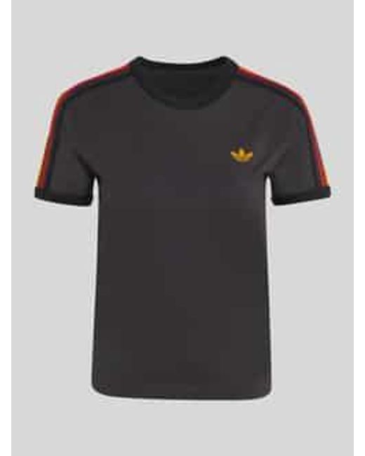 Adidas Originals T-Shirt Met Labelstitching Van Katoenmix in het Black