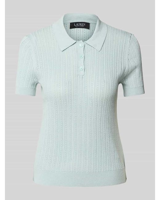 Ralph Lauren Blue Poloshirt mit kurzer Knopfleiste