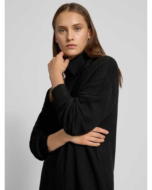 Pieces Black Oversized Strickkleid mit Wollanteil Modell 'MALOU'