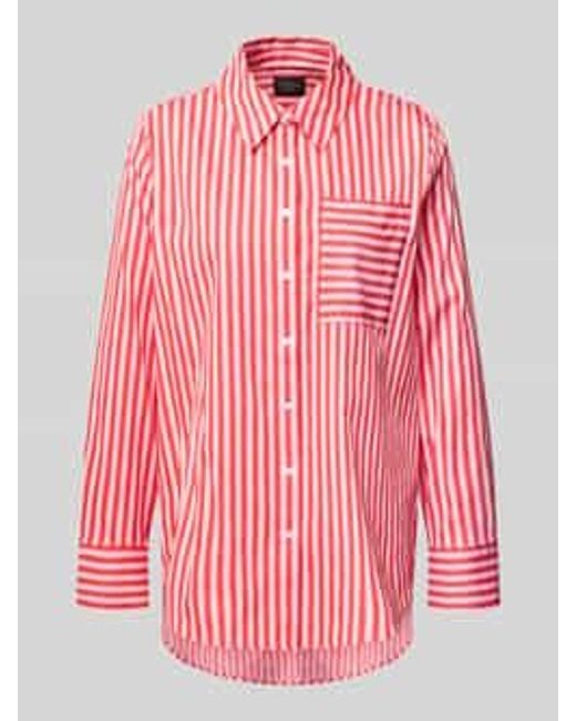S.oliver Oversized Overhemdblouse Van Katoenmix in het Pink