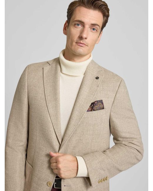 Carl Gross 2-Knoops Colbert Met Reverskraag, Model 'Tebbo' in het Natural voor heren