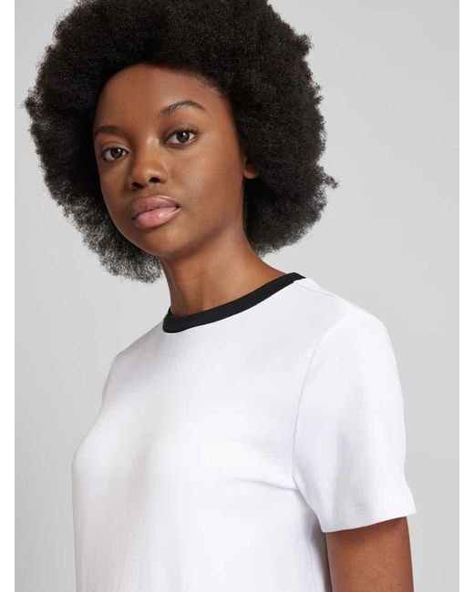 Mango White T-Shirt mit Rundhalsausschnitt Modell 'DOLORES'