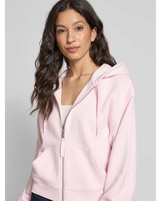 Tommy Hilfiger Pink Regular Fit Sweatjacke aus reiner Baumwolle
