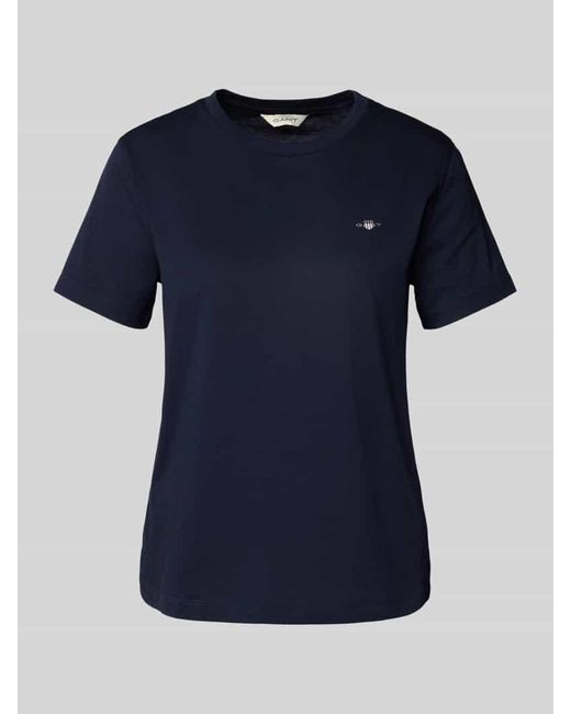 Gant Blue T-Shirt mit Label-Print