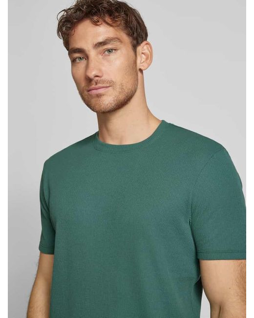 Christian Berg Men T-Shirt mit Strukturmuster in Green für Herren