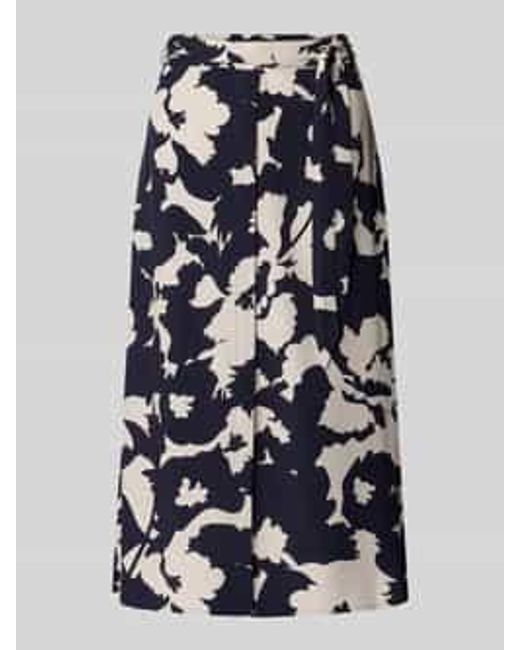 Comma, Midirok Van Viscose Met Blinde Knoopsluiting En Strikceintuur in het Blue