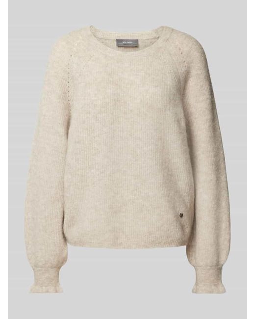 Mos Mosh Natural Strickpullover mit gerippten Abschlüssen