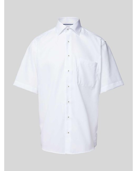 Eterna Comfort Fit Zakelijk Overhemd Met All-over Motief in het White voor heren