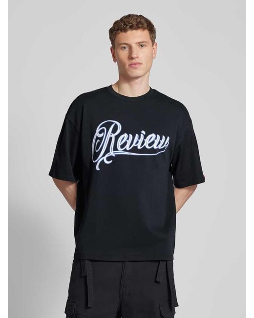 Review T-Shirt mit Label-Print in Blue für Herren