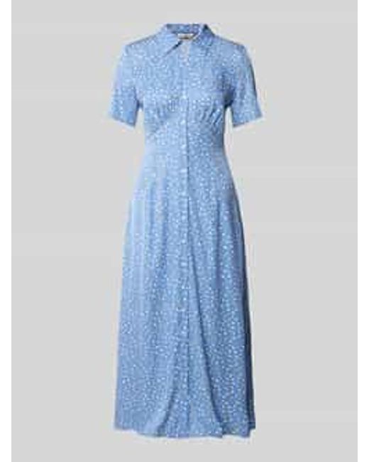 Tommy Hilfiger Getailleerde Maxi-overhemdjurk Met Bloemenprint in het Blue