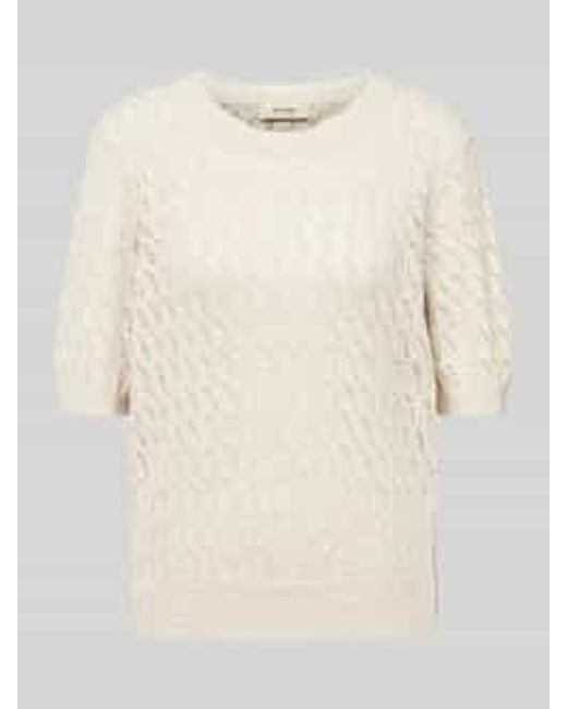 Mos Mosh Gebreide Pullover Met 1/2-mouwen in het Natural
