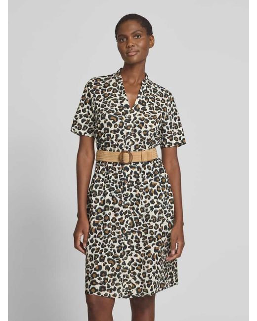 ROBE LÉGÈRE Multicolor Knielanges Kleid mit Taillengürtel