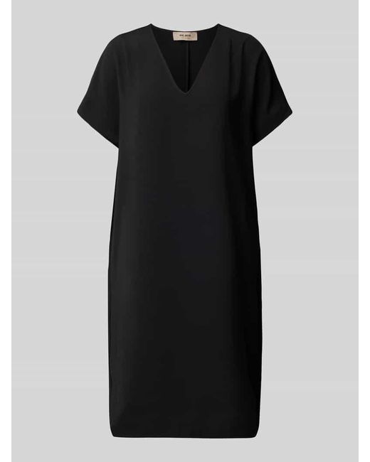 Mos Mosh Black Knielanges Kleid mit V-Ausschnitt Modell 'AURI LEIA'