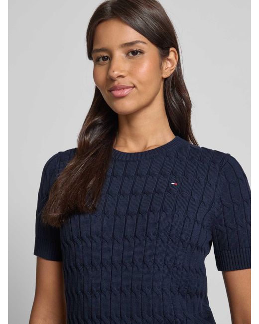 Tommy Hilfiger Regular Fit Gebreide Pullover Van Zuiver Katoen in het Blue