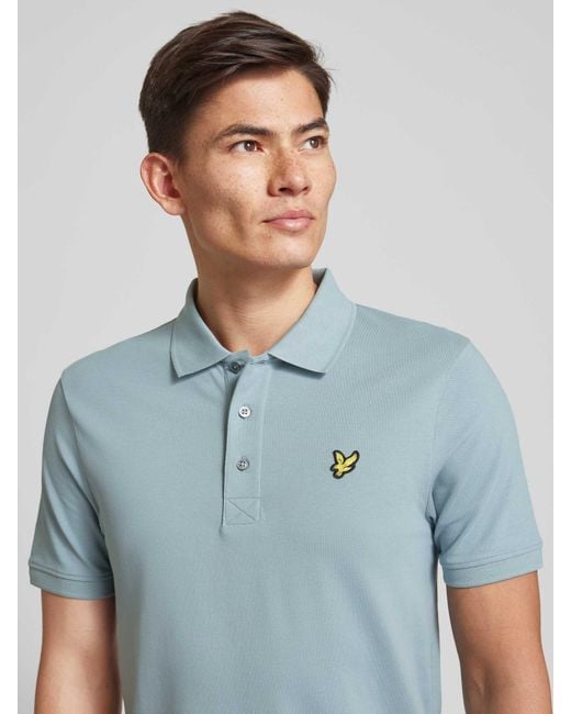 Lyle & Scott Slim Fit Poloshirt Met Logopatch in het Blue voor heren