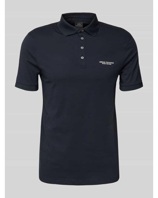 ARMANI EXCHANGE Poloshirt mit Label-Print in Blue für Herren