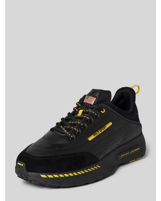 Polo Ralph Lauren Sneakers Van Leermix in het Black voor heren