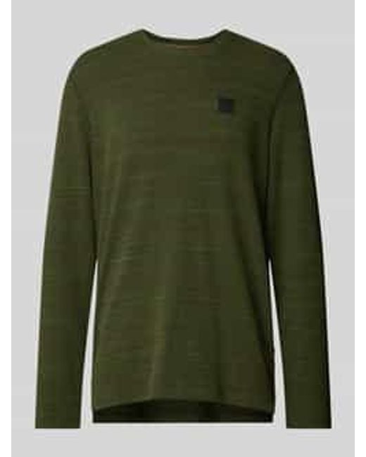 PME LEGEND Shirt Met Lange Mouwen En Geribde Ronde Hals in het Green voor heren