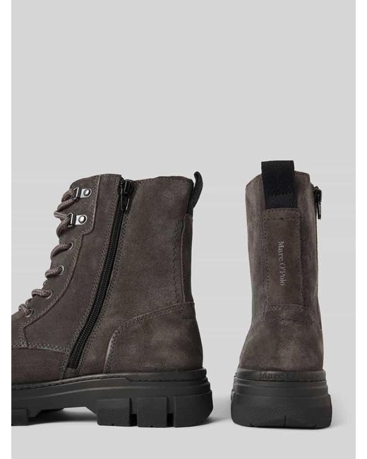 Marc O' Polo Black Schnürstiefel mit Reißverschluss Modell 'JOSY'