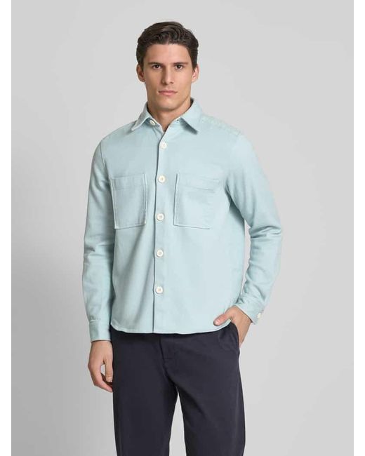 Strellson Hemdjacke mit Knopfleiste Modell 'Nolan' in Blue für Herren