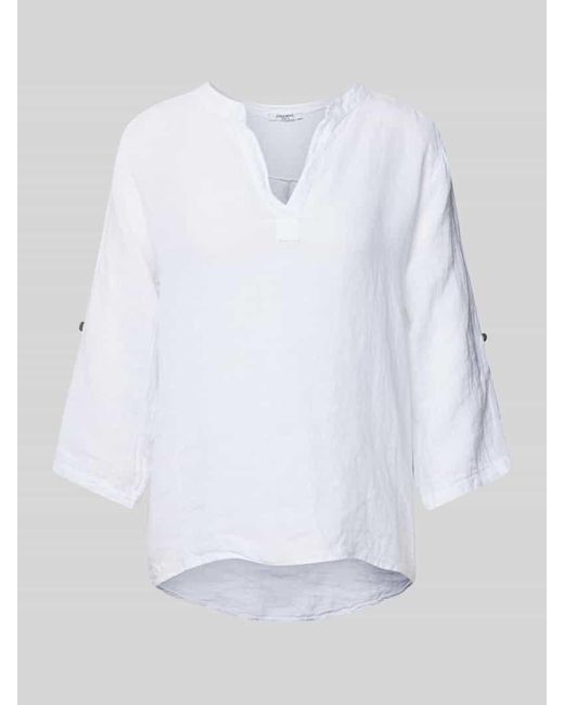 ZABAIONE White Bluse aus Leinen mit 3/4-Arm Modell 'Lucia'