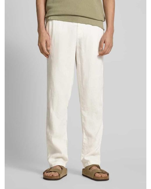 Casual Friday Regular Fit Leinenhose mit Eingrifftaschen Modell 'Pandrup' in White für Herren