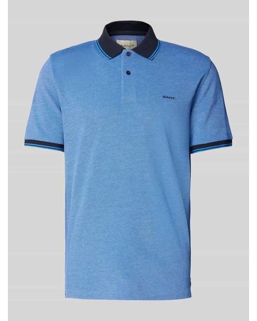Gant Regular Fit Poloshirt mit Label-Stitching Modell 'OXFORD' in Blue für Herren