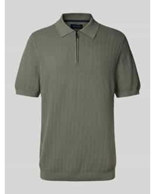 Christian Berg Men Regular Fit Poloshirt Met Korte Ritssluiting in het Green voor heren