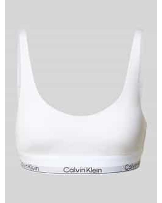 Calvin Klein Bralette Met Logostitching in het White