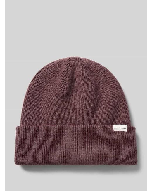 Samsøe & Samsøe Beanie mit Label-Detail in Purple für Herren