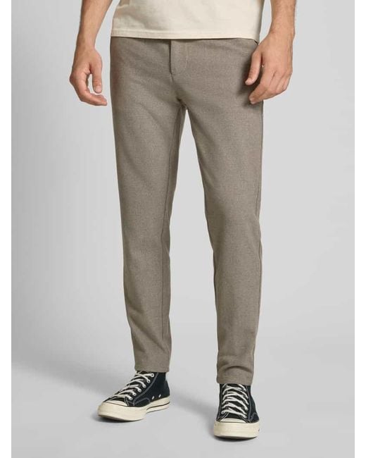 Only & Sons Slim Fit Brushed Chino mit Viskose-Anteil Modell 'MARK' in Gray für Herren