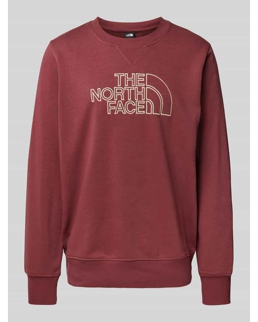 The North Face Sweatshirt Mit Label-Stitching Modell 'Drew Peak' in Red für Herren