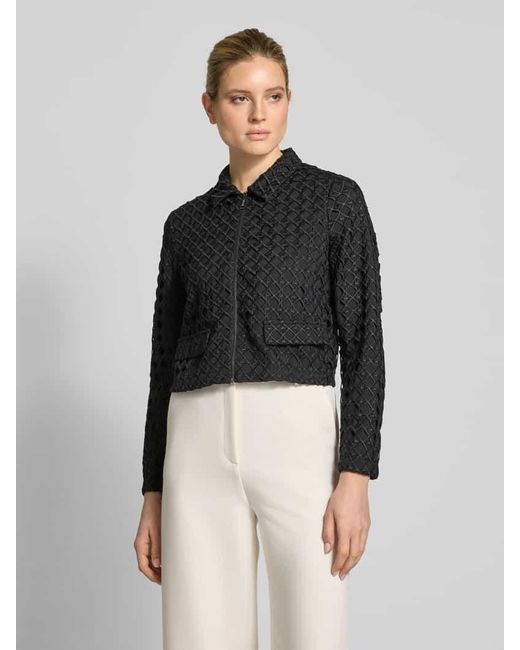 Comma, Black Blazer Mit Strukturmuster