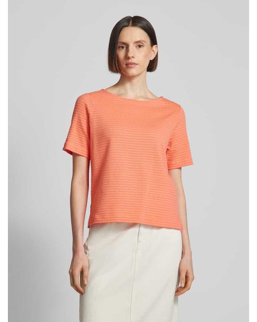 Opus Orange T-Shirt mit Strukturmuster Modell 'Serke'