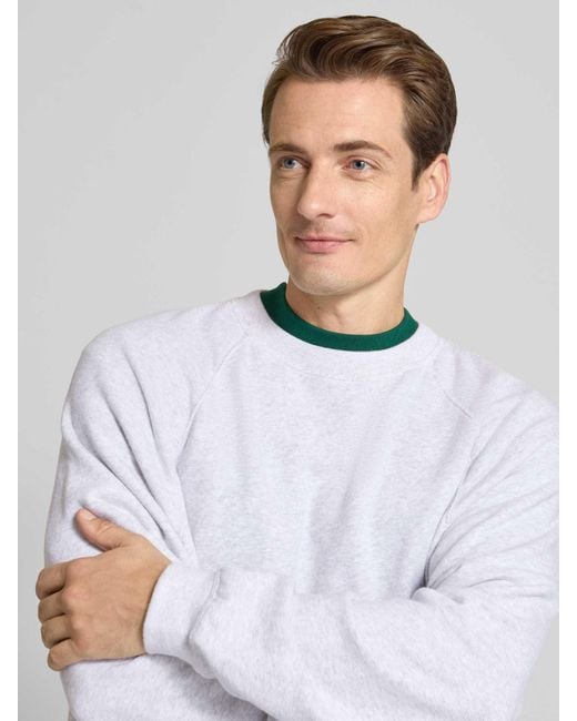 American Vintage Sweatshirt Met Ribboorden, Model 'Ilari' in het White voor heren