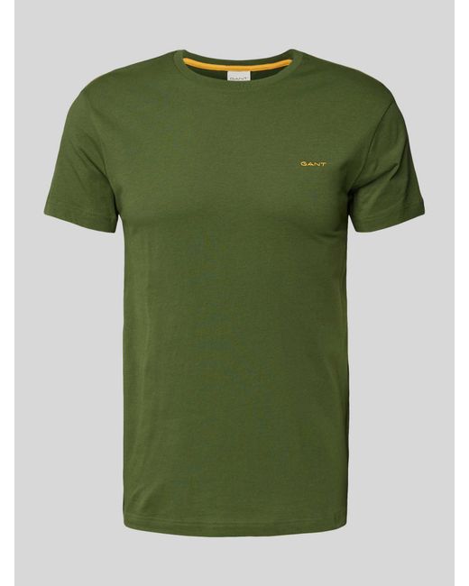 Gant T-shirt Met Labelstitching in het Green voor heren