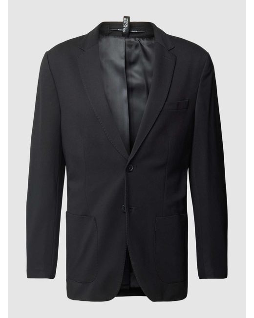 SELECTED Slim Fit Sakko mit Eingrifftaschen Modell 'DELON' in Black für Herren
