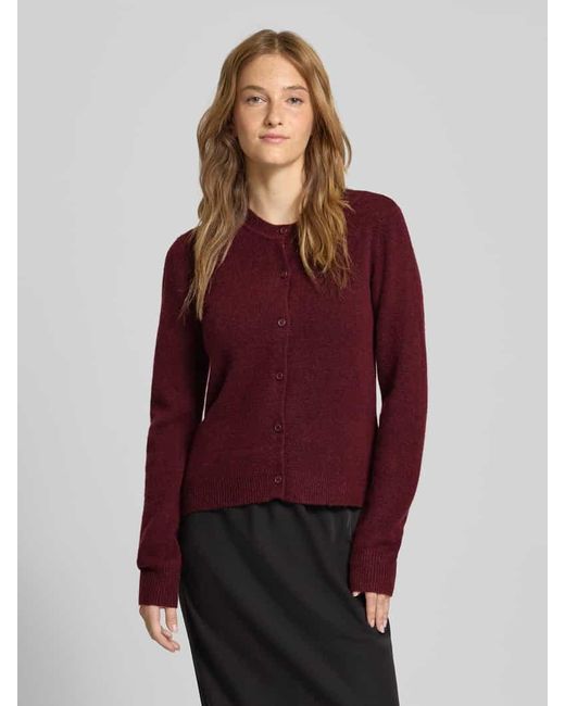 Pieces Red Regular Fit Strickjacke mit Woll-Anteil Modell 'MALOU'