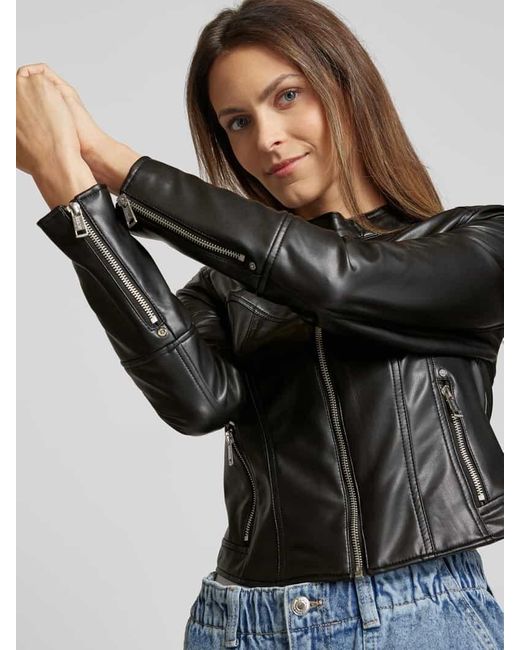 Guess Black Jacke in Leder-Optik Modell 'ANITA'