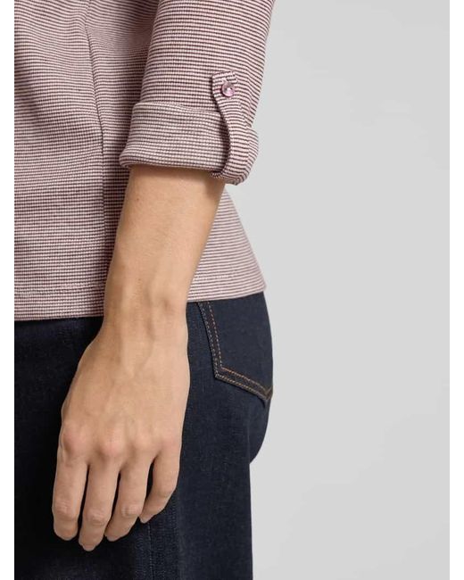 Tom Tailor Gray Regular Fit Langarmshirt aus Baumwoll-Mix