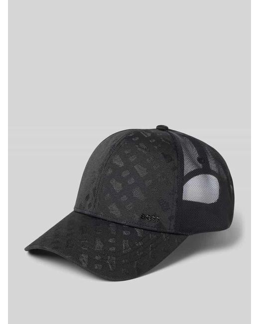 Boss Cap mit Strukturmuster Modell 'ZED' in Black für Herren