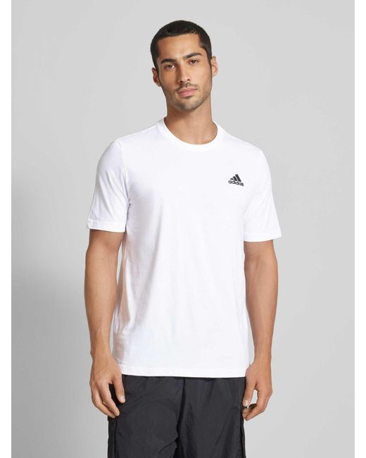 Adidas T-Shirt mit Label-Stitching in White für Herren