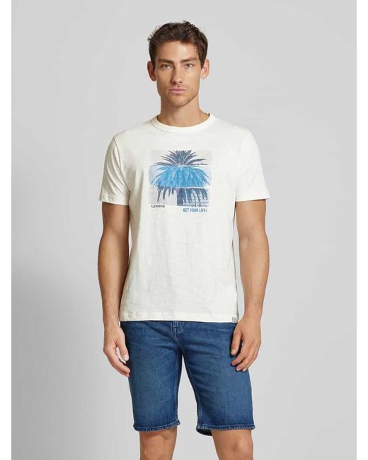 Lerros T-Shirt mit Motiv-Print in White für Herren