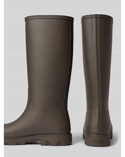 Hunter Gray Stiefel mit Label-Patch
