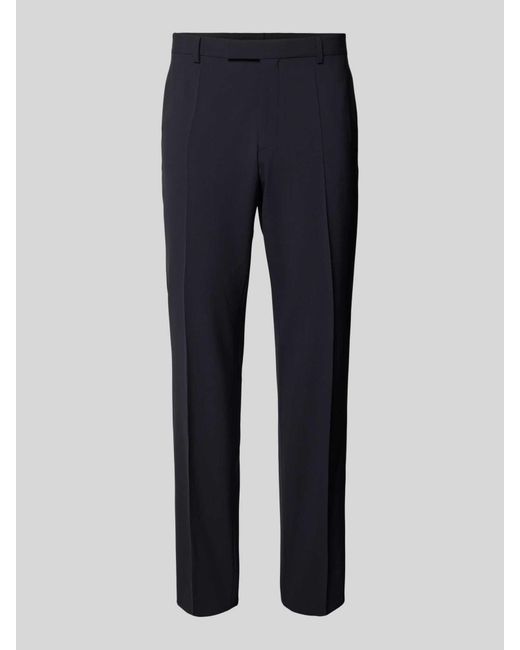 Boss Regular Fit Pantalon Van Scheerwolmix, Model 'H-Leon-Mm-C-Nf' in het Blue voor heren